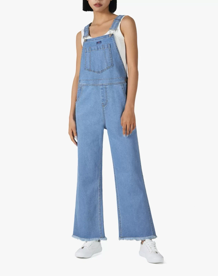 Women's Wide-Leg Denim Overalls