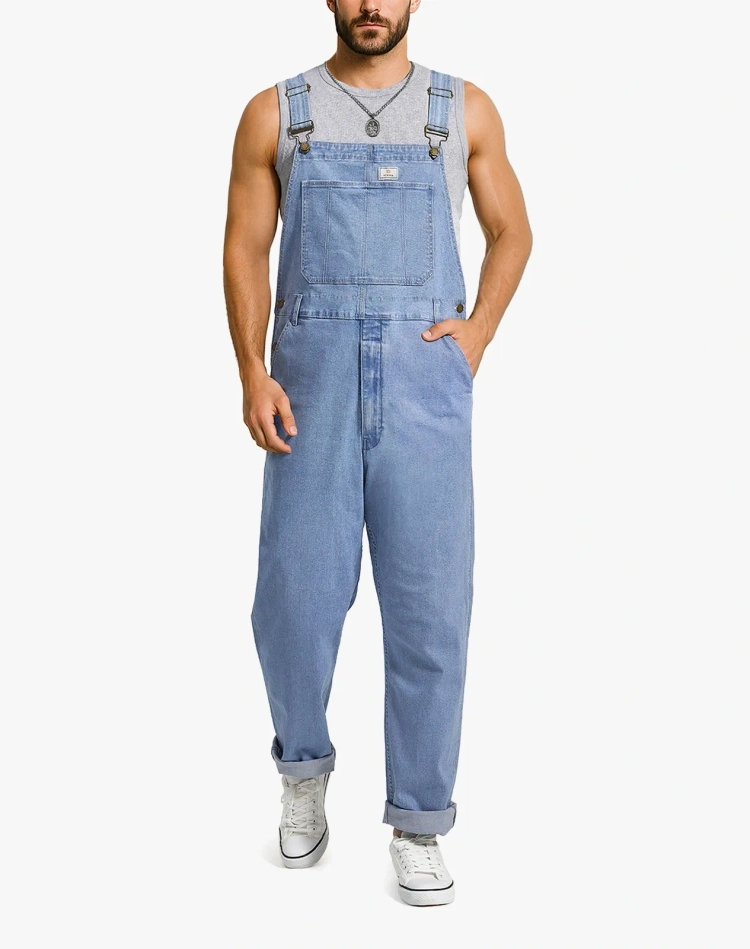 Men's Casual Denim Bib Overalls