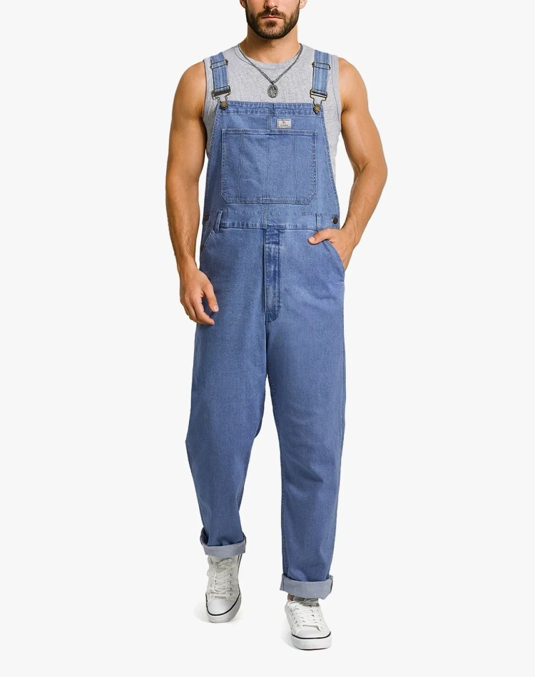 Men's Casual Denim Bib Overalls