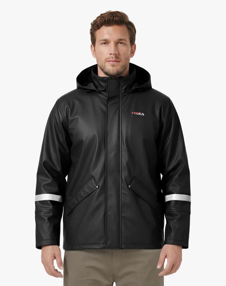 Men's Heavy-Duty Waterproof Work Rain Jacket