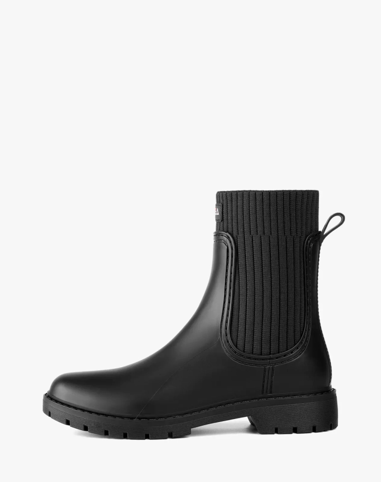 Women's Waterproof Mid-Calf PVC Boots with Ribbed Panels