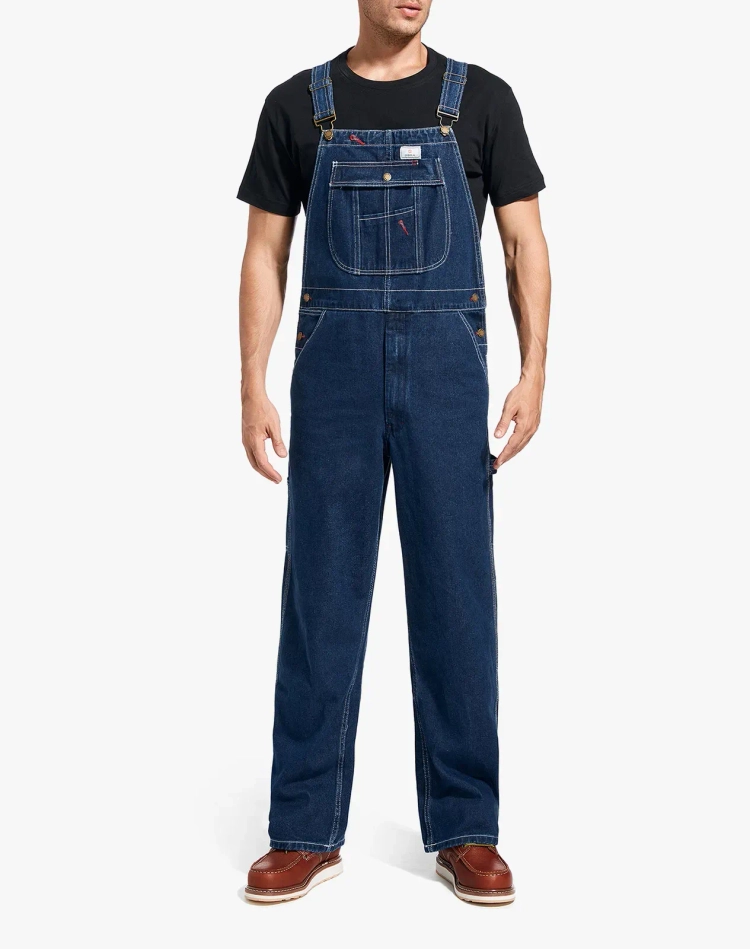 Men's Regular Fit Flexible Denim Bib Overalls