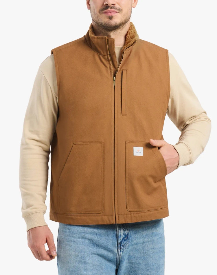 Men’s Insulated Canvas Workwear Mock-Neck Vest