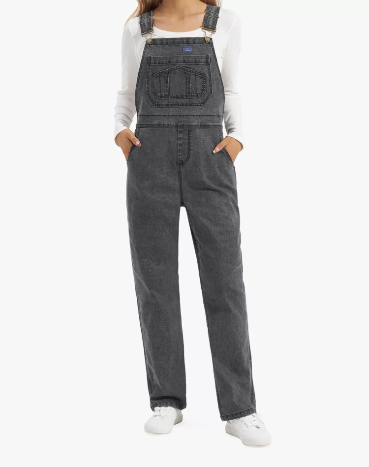 Women‘s Stretch Denim Bib Overalls
