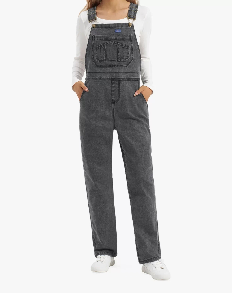 Women‘s Stretch Denim Bib Overalls