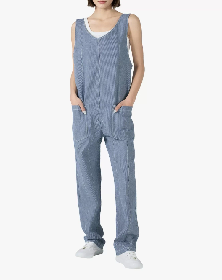 Women's Sleeveless Jumpsuit Lightweight One-Piece Workwear