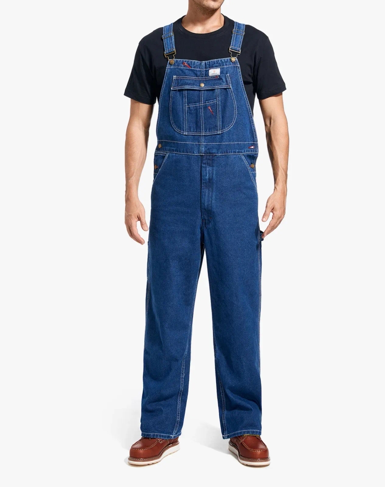 Men's Denim Bib Overalls with Tool Pockets