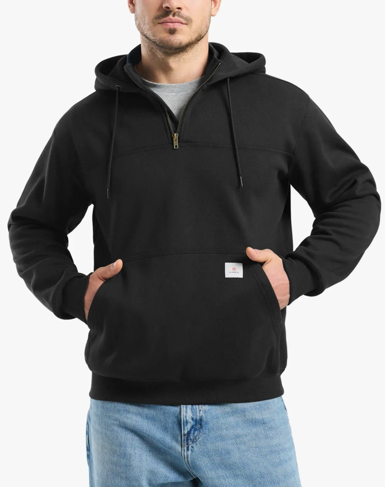 Men's Fleece-Lined Quarter-Zip Hoodie
