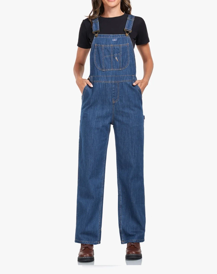Women's Denim Bib Overalls with Adjustable Straps