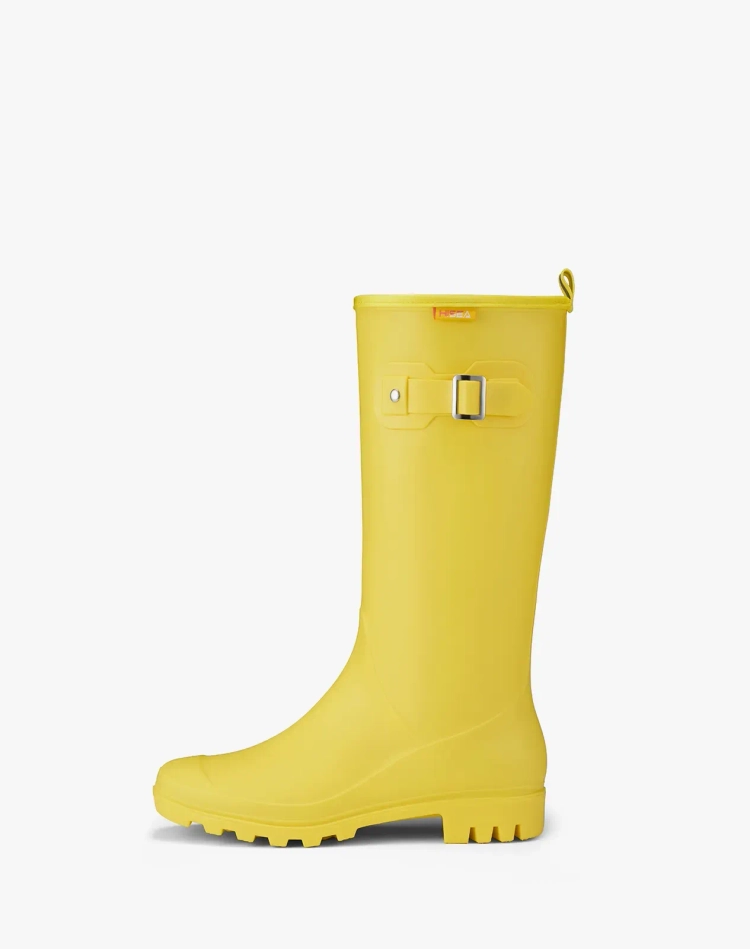 Women's Tall Rubber Rain Boots with Adjustable Buckle