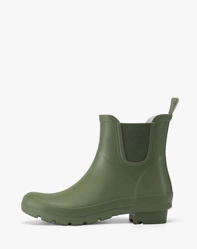 Women's Solid-Color Waterproof Rubber Rain Boots