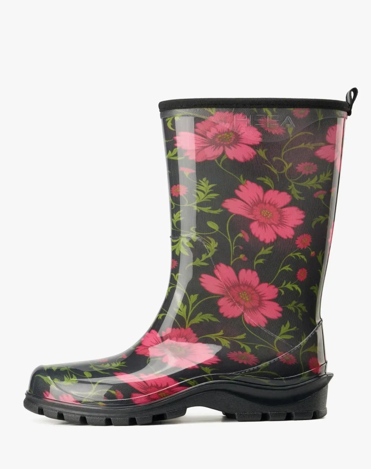 Women's Printed Mid-Calf PVC Rain Boots