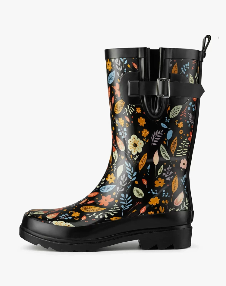 Women's Adjustable Buckle Rain Boots