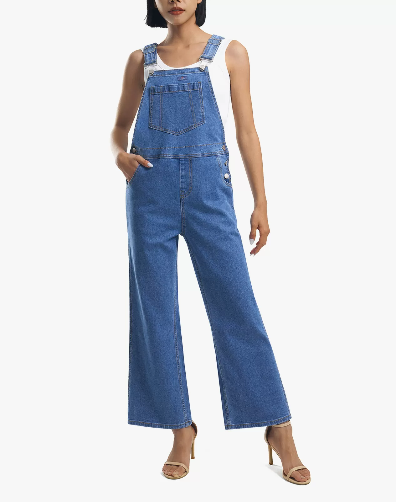 Women's Wide-Leg Denim Overalls