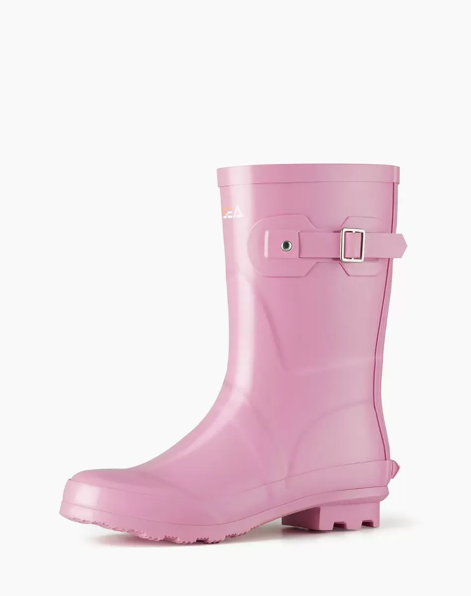 Pink Women's Mid-Calf Buckle Rain Boots for XSX51WCP image 2