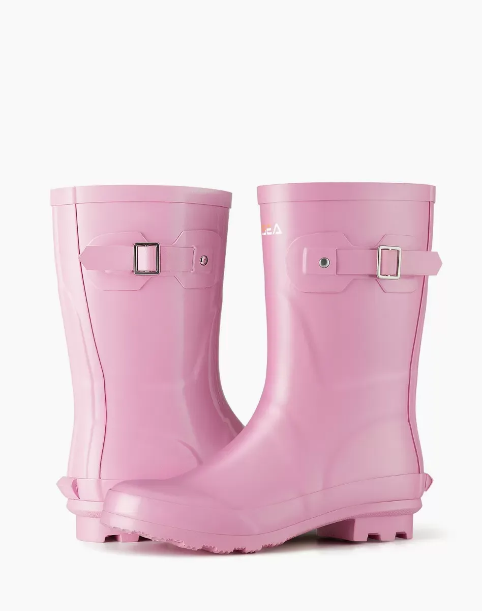 Pink Women's Mid-Calf Buckle Rain Boots for XSX51WCP image 3