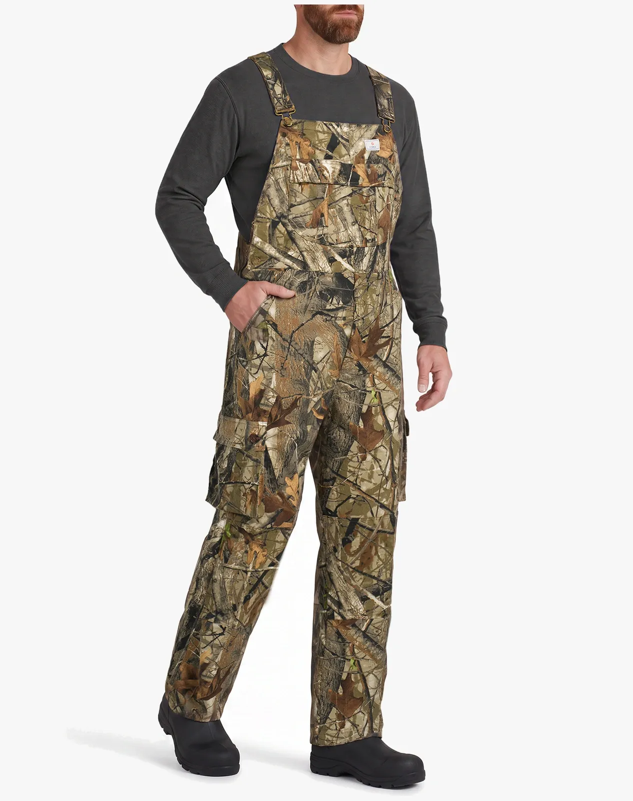 Camouflage Men's Regular Fit Flexible Water-Resistant Hunting Bib Overalls for GZ76MCP image 3
