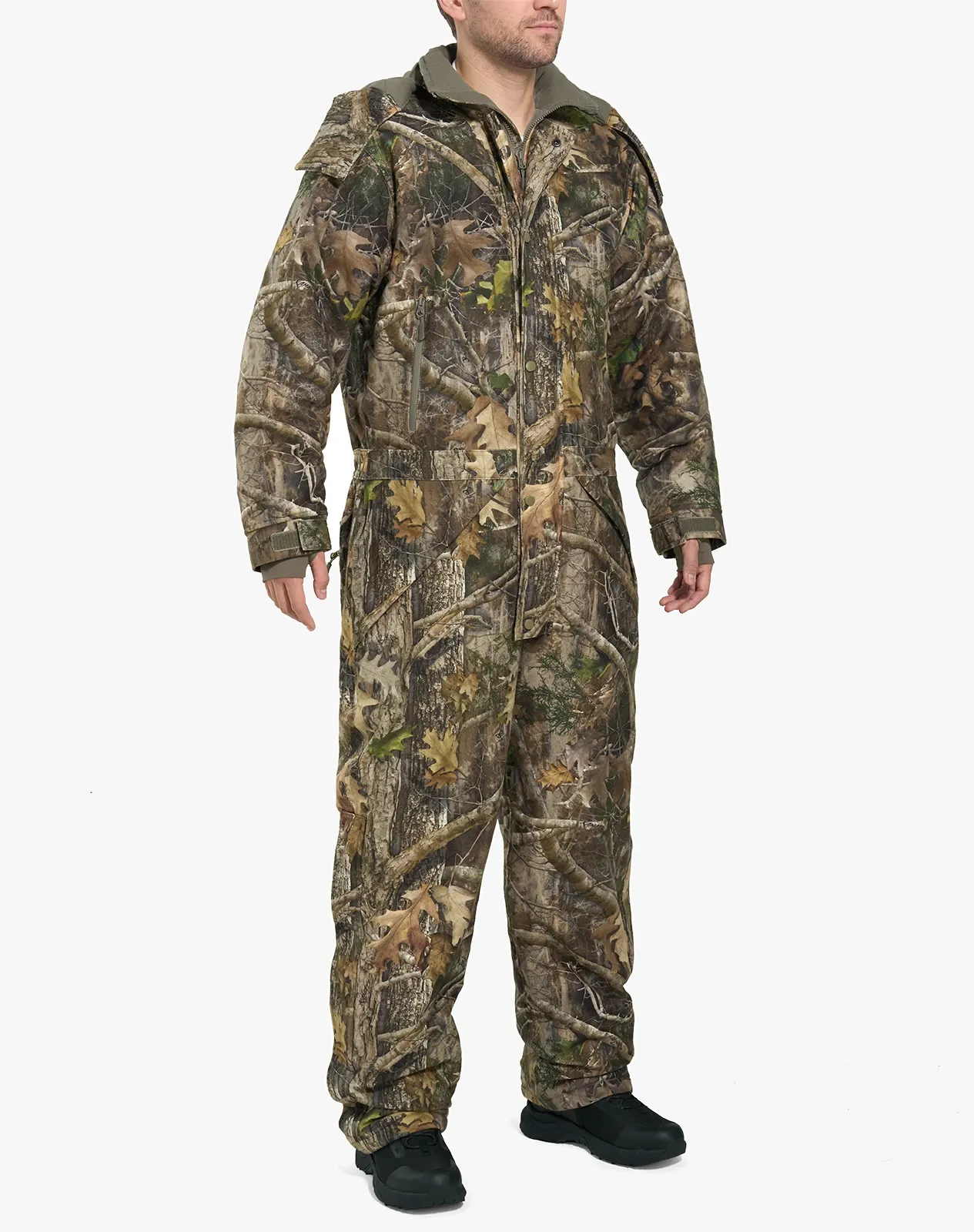 Men's Waterproof Camo Hunting Coveralls with Detachable Hood for GZ71MCP image 3