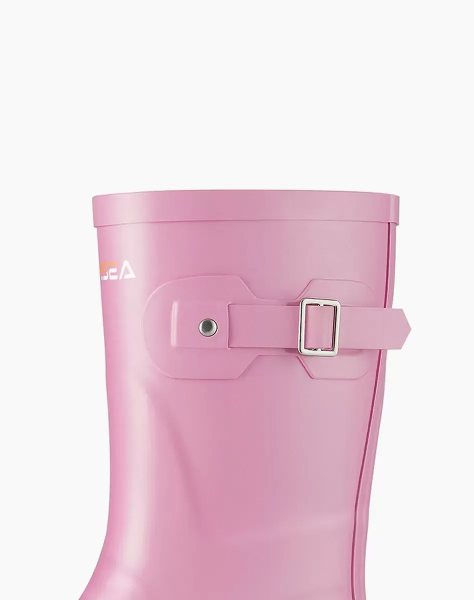 Pink Women's Mid-Calf Buckle Rain Boots for XSX51WCP image 6