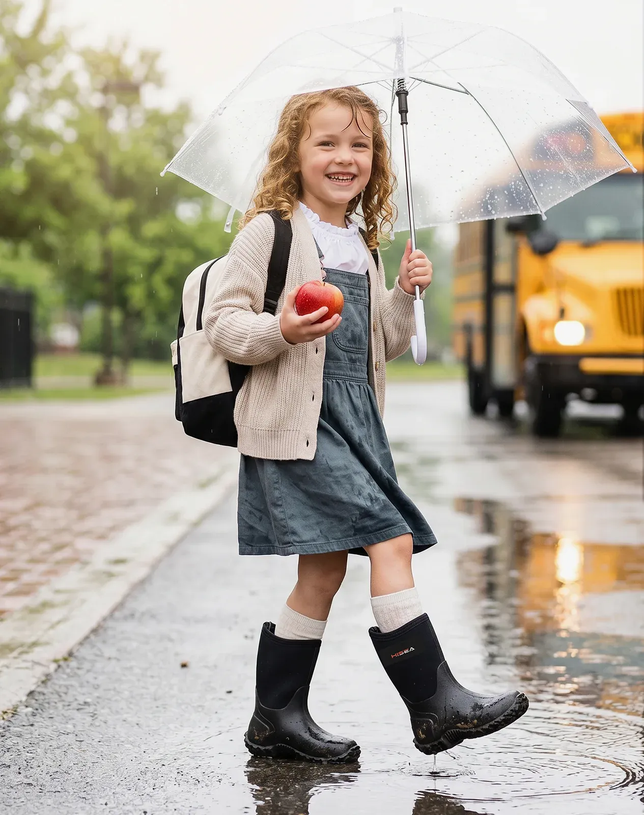 Kids' Waterproof Neoprene Rubber Rain Boots for XSX14TCP image 6