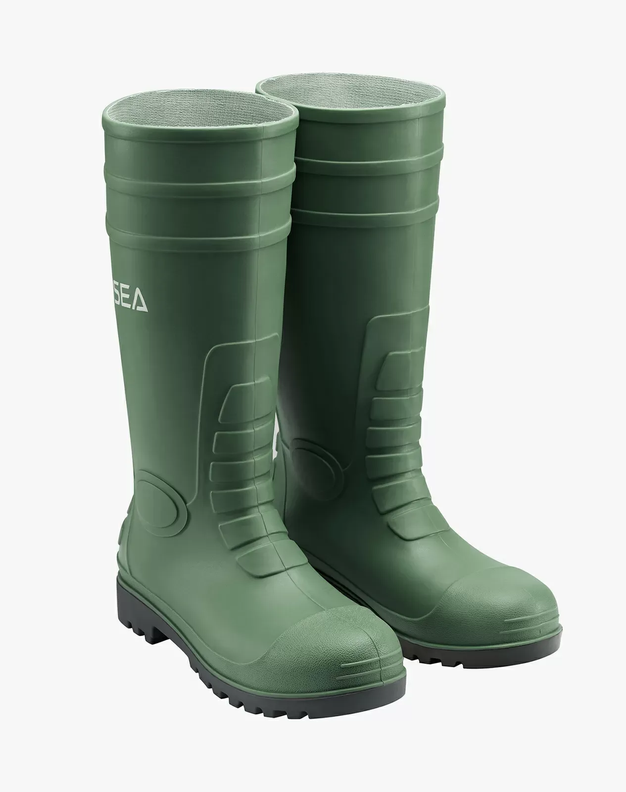 Green Men's Steel Toe Work Boots for AQX12ACP image 5