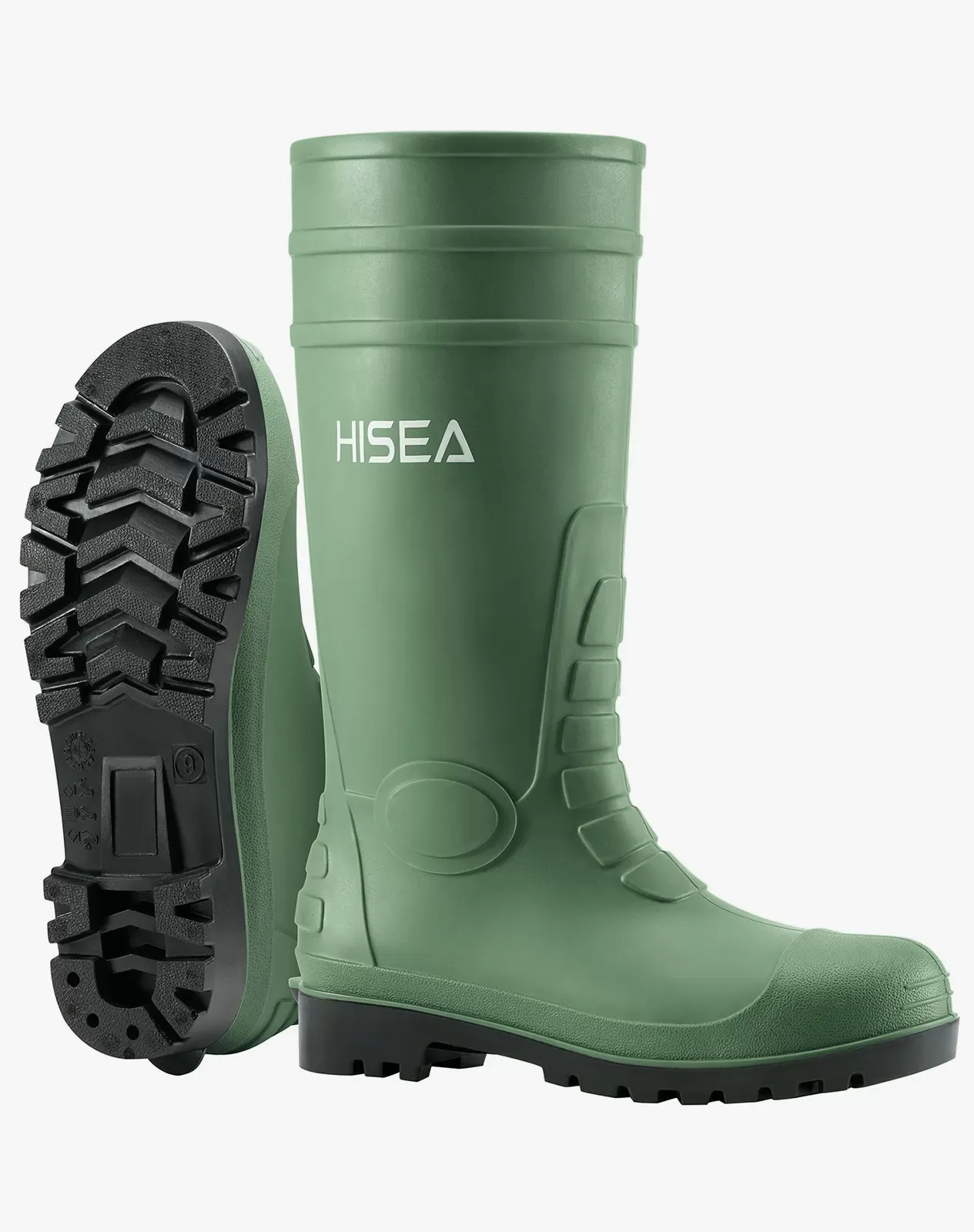 Green Men's Steel Toe Work Boots | HISEA
