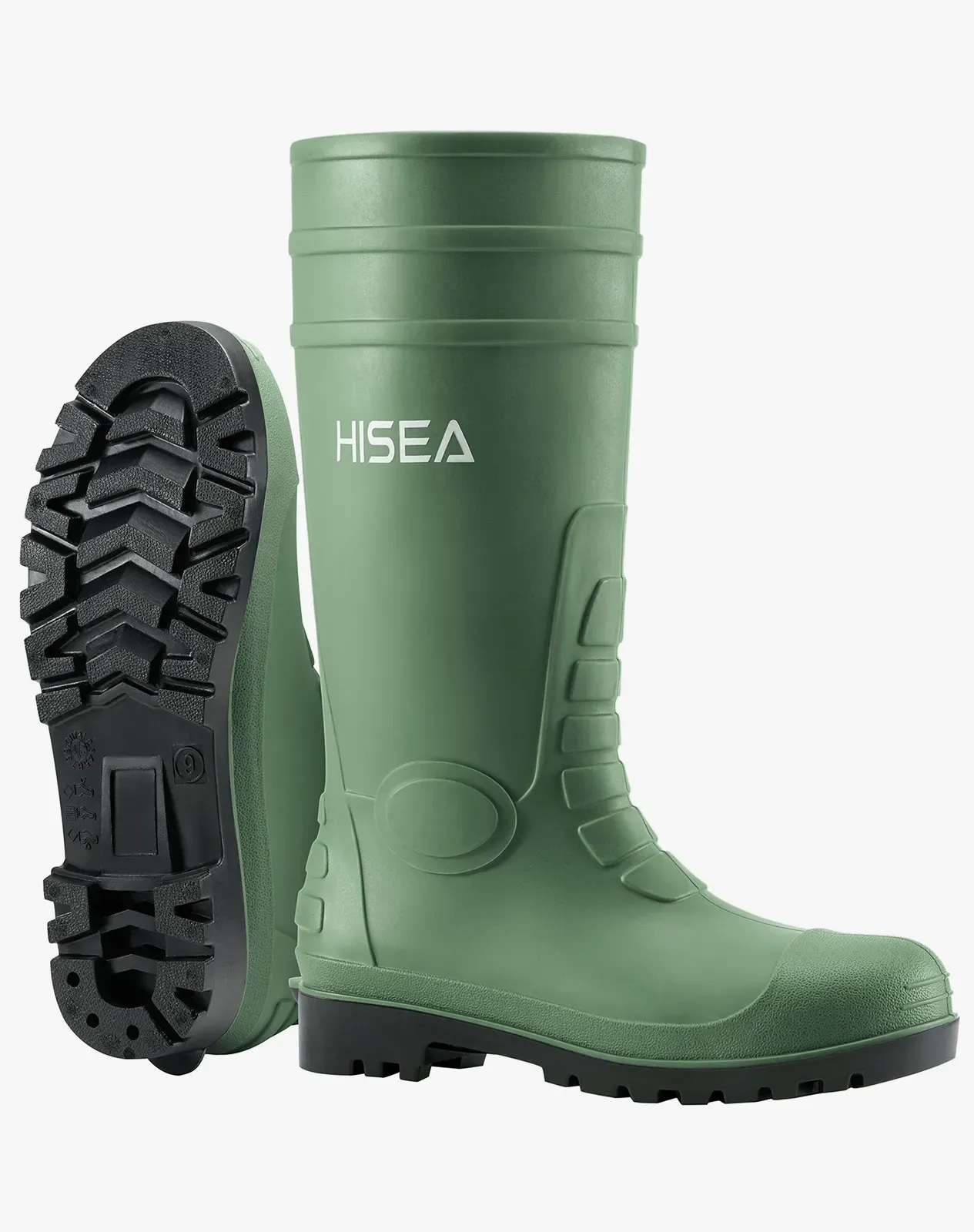 Green Men's Steel Toe Work Boots for AQX12ACP image 3