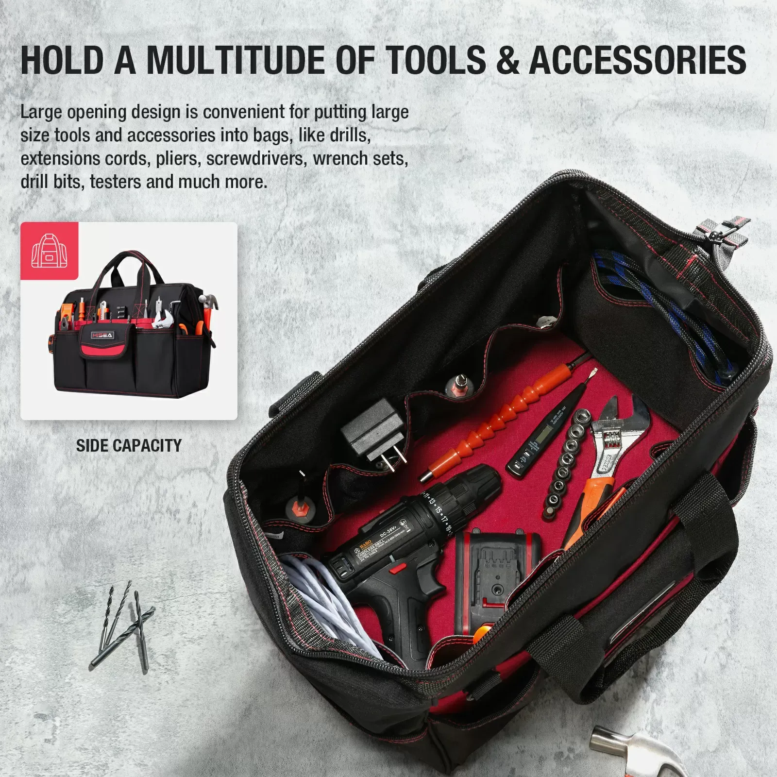 Red Wide Mouth Tool Bag for GJB01 image 5