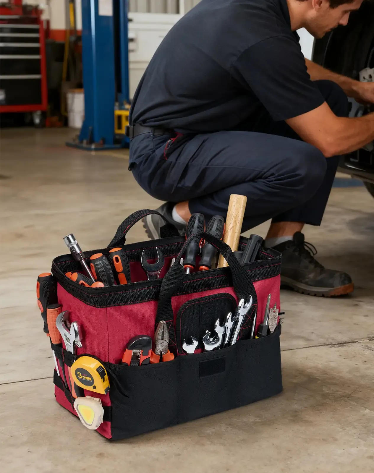 Red 600D Oxford Fabric 3PCS Set Tool Bag for GJB10CP image 6