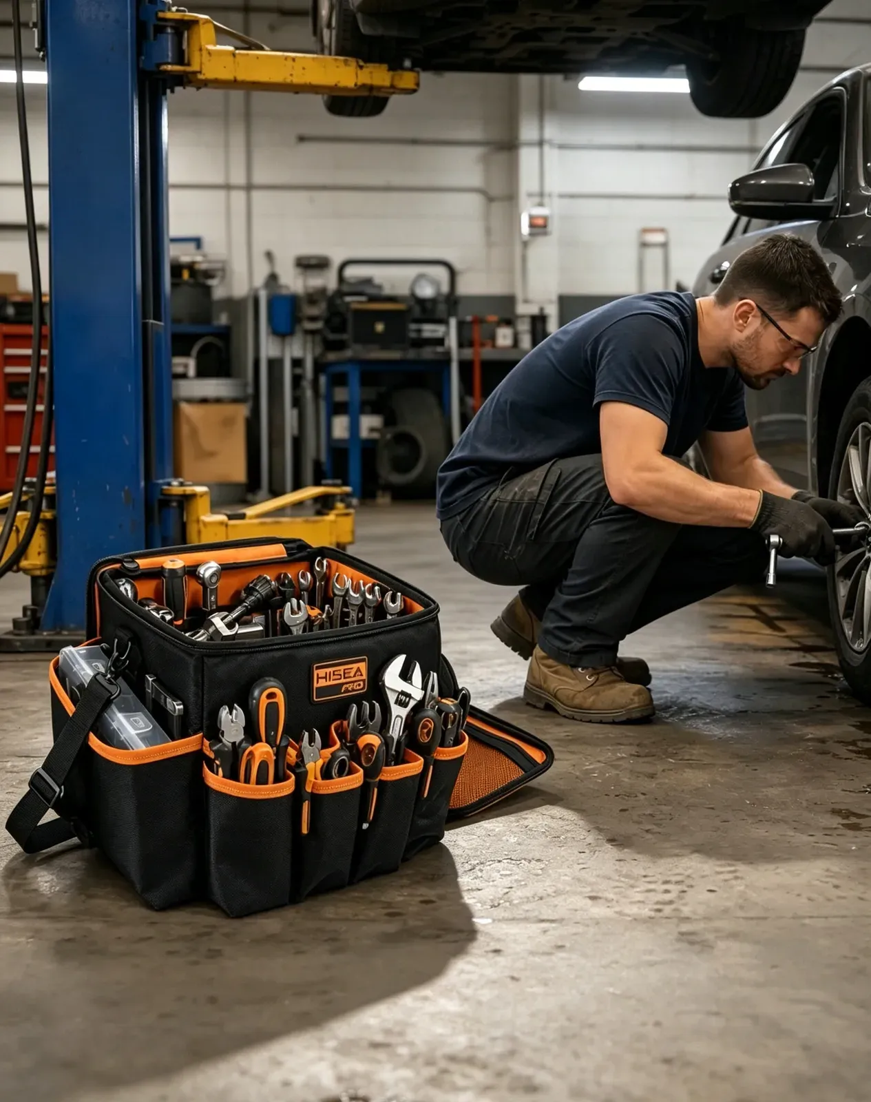 Orange Heavy Duty Tool Bag with Screw Storage Box for GJB17CP image 6