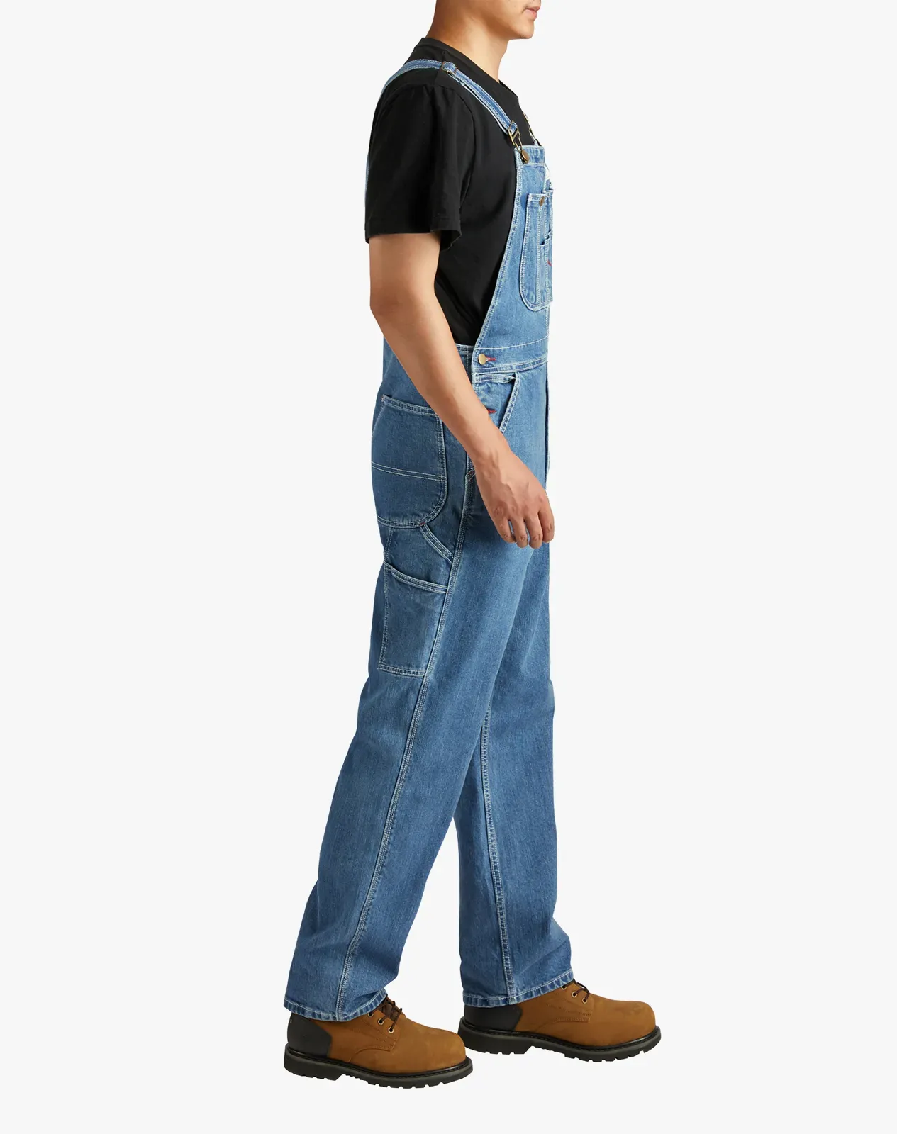 Stone washed blue Men's Denim Bib Overalls for GZ04MCP image 3