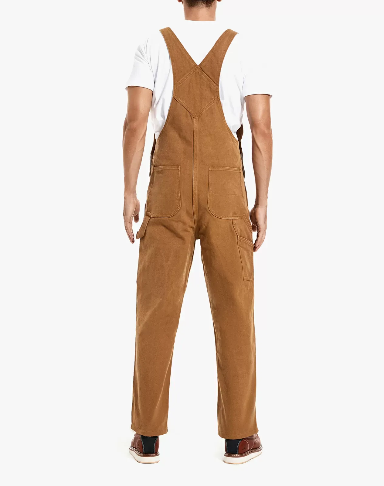 Brown Men's Denim Bib Overalls for GZ04MCP image 2