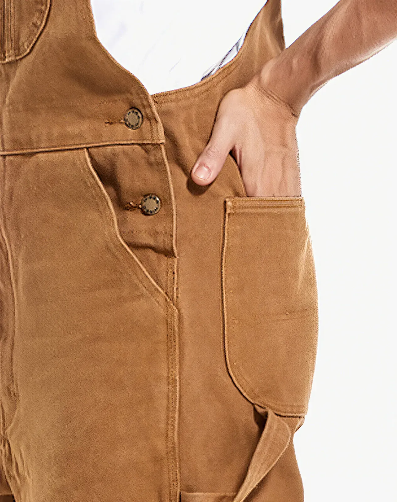 Brown Men's Denim Bib Overalls for GZ04MCP image 4