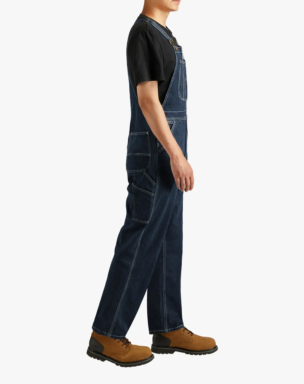Navy Men's Denim Bib Overalls for GZ04MCP image 3