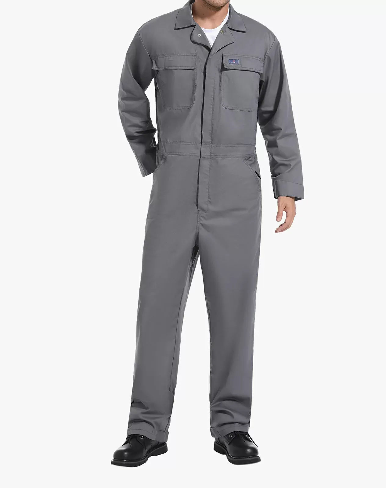 Grey Men's Long Sleeve Coverall | HISEA