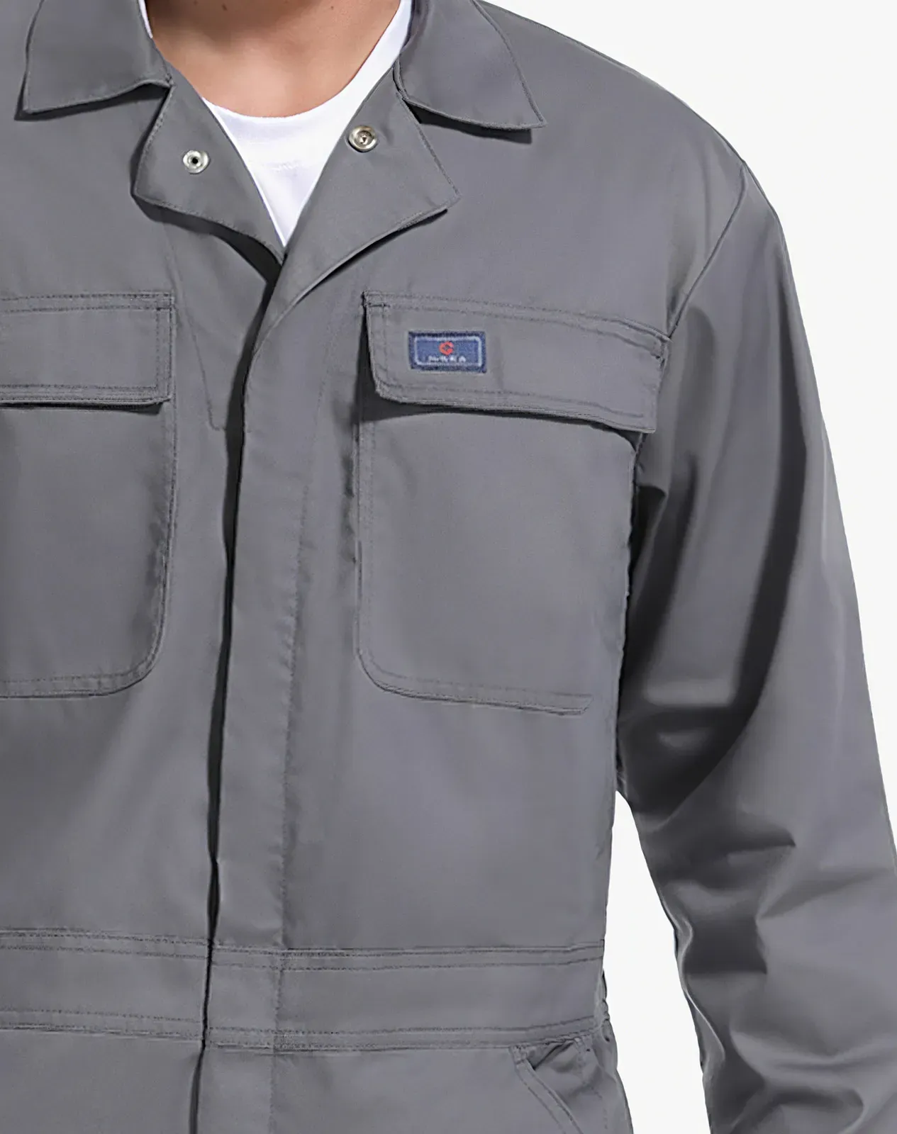 Grey Men's Long Sleeve Coveralls for GZ05MCP image 3