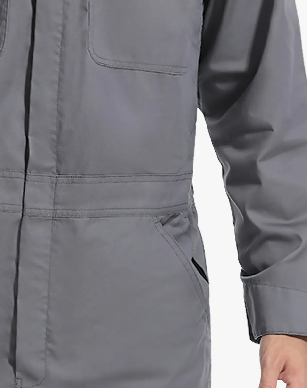 Grey Men's Long Sleeve Coveralls for GZ05MCP image 4