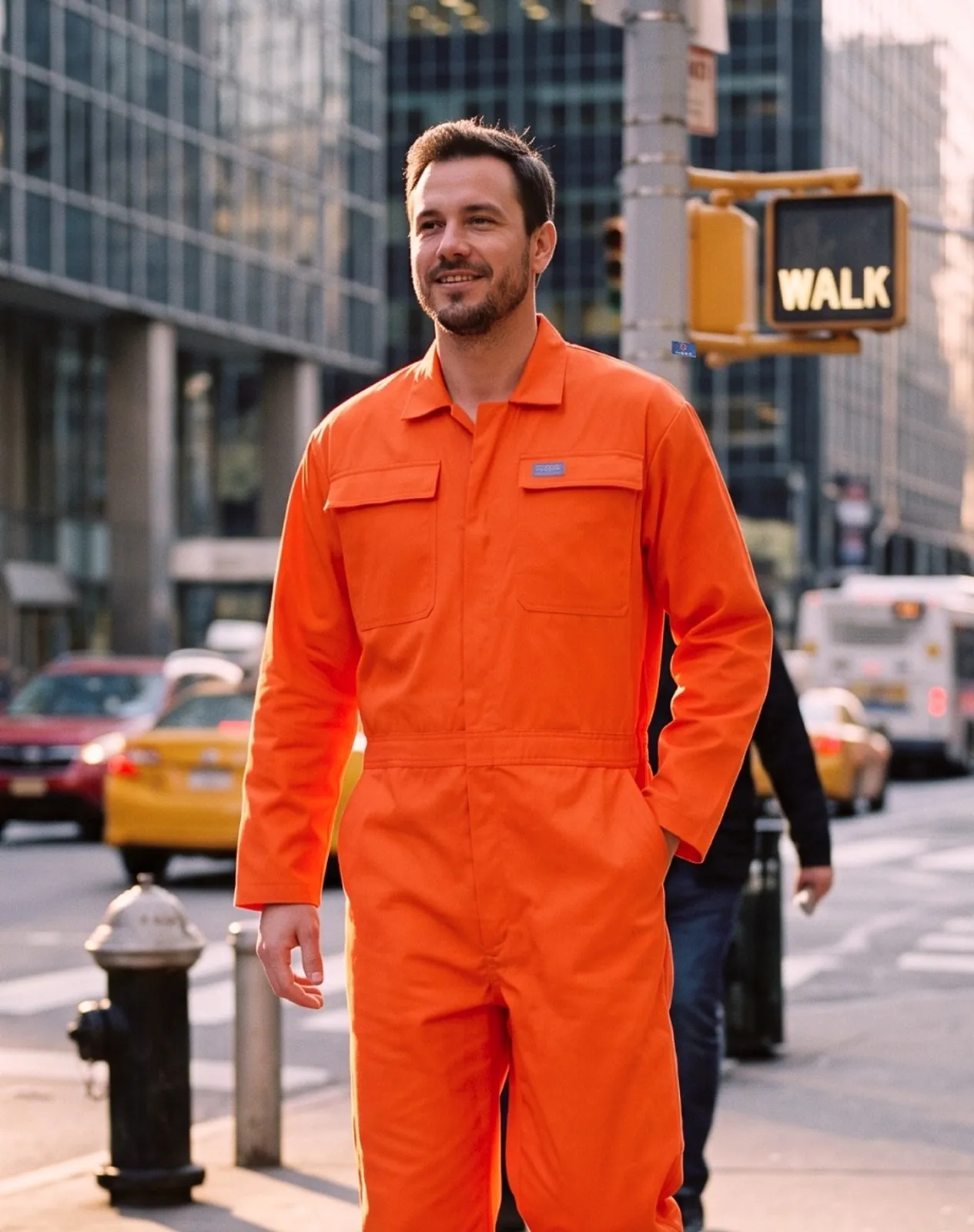 Orange Men's Long Sleeve Coveralls for GZ05MCP image 6