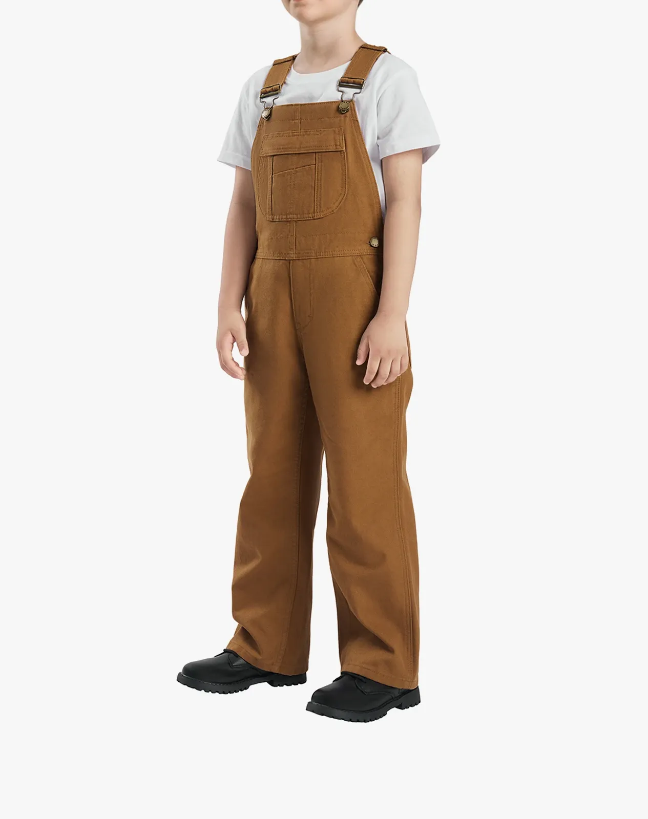 Brown Kids' Bib Denim Overall | HISEA