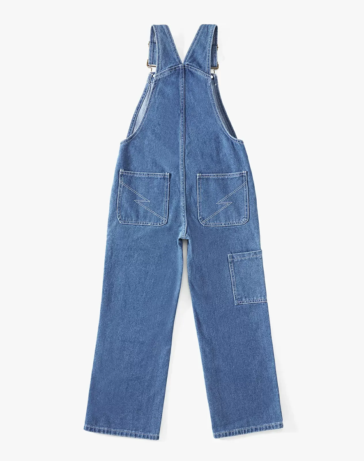 Stone washed blue Kids' Bib Denim Overall for GZ22KCP image 4