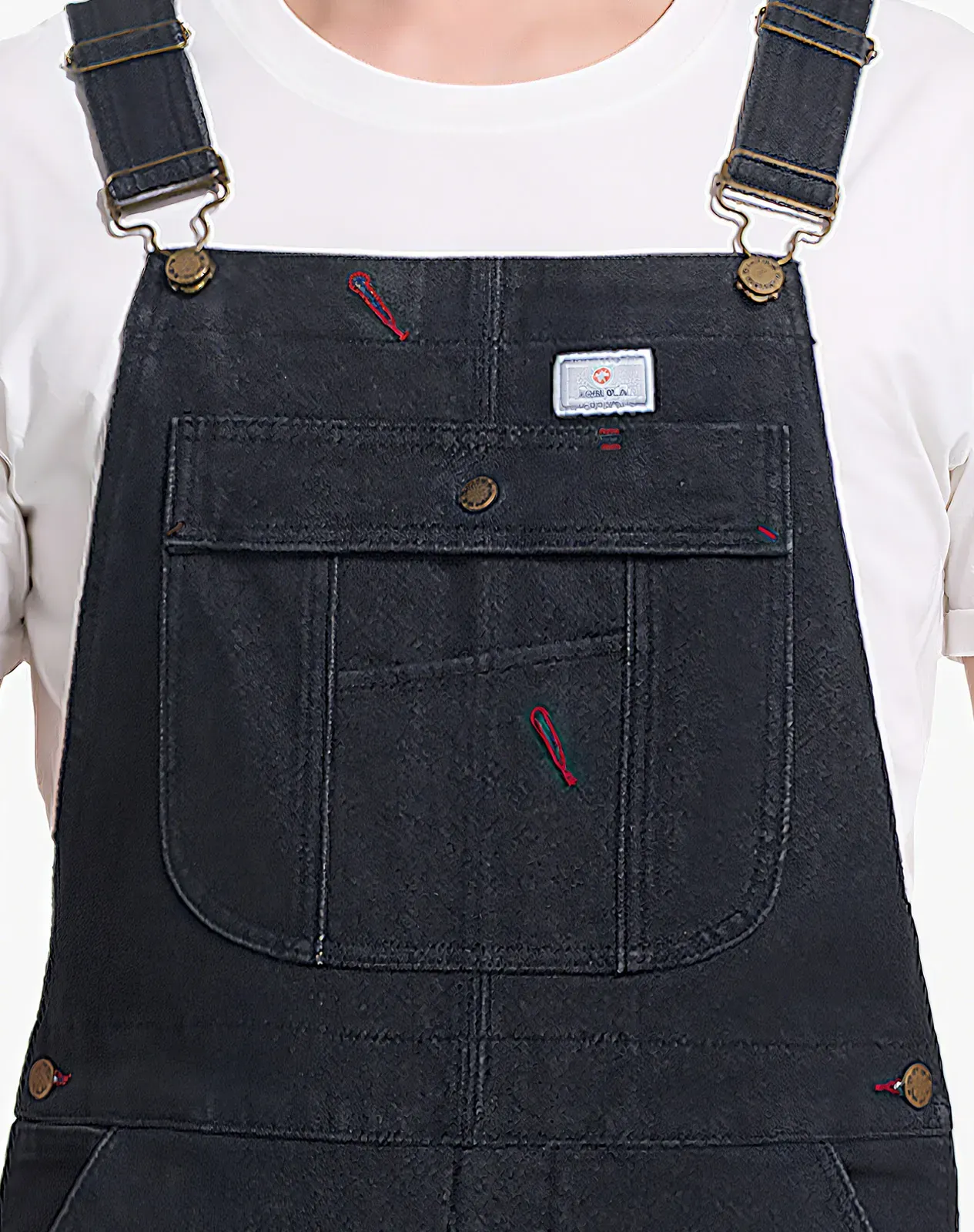 Men's Regular Fit Flexible Denim Bib Overalls for GZ23MCP image 4