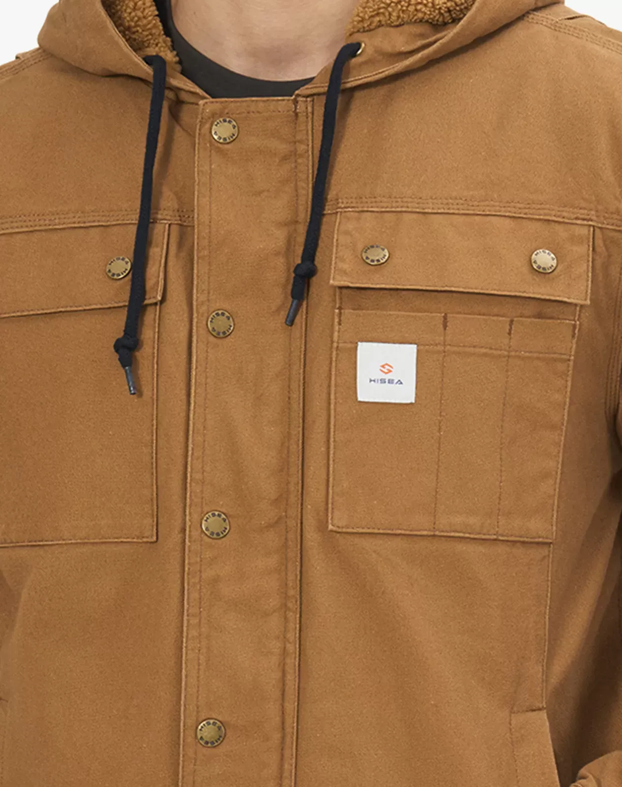 Brown Men's Insulated Work Jacket with Multiple Pockets for GZ24MCP image 5