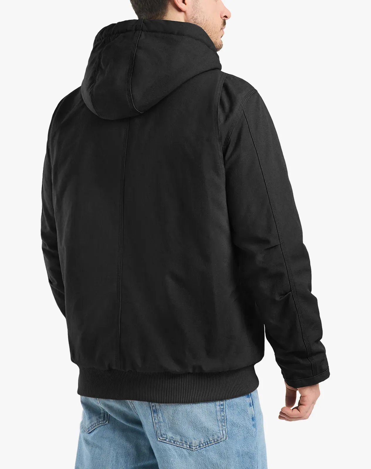 Black Men's Insulated Work Jacket with Multiple Pockets for GZ24MCP image 2