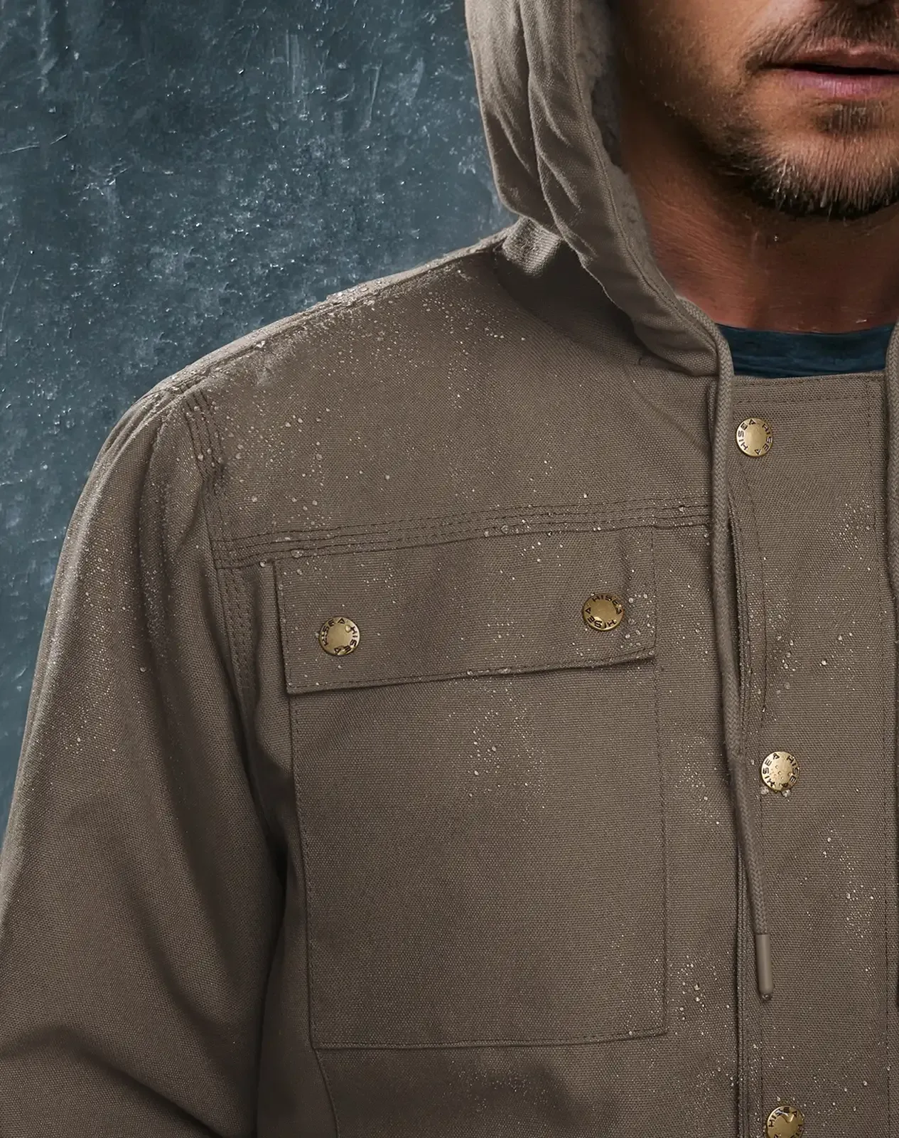 Khaki Men's Insulated Work Jacket with Multiple Pockets | HISEA