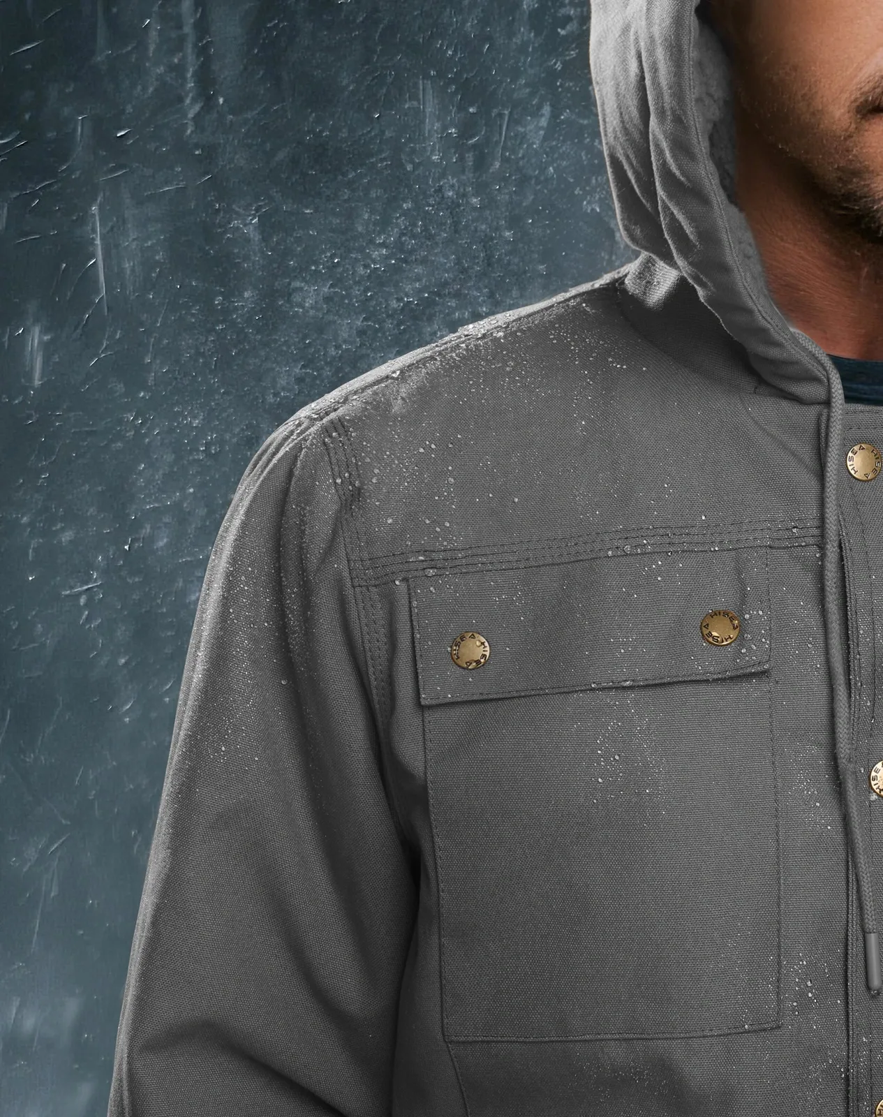 Grey Men's Insulated Work Jacket with Multiple Pockets for GZ24MCP image 3