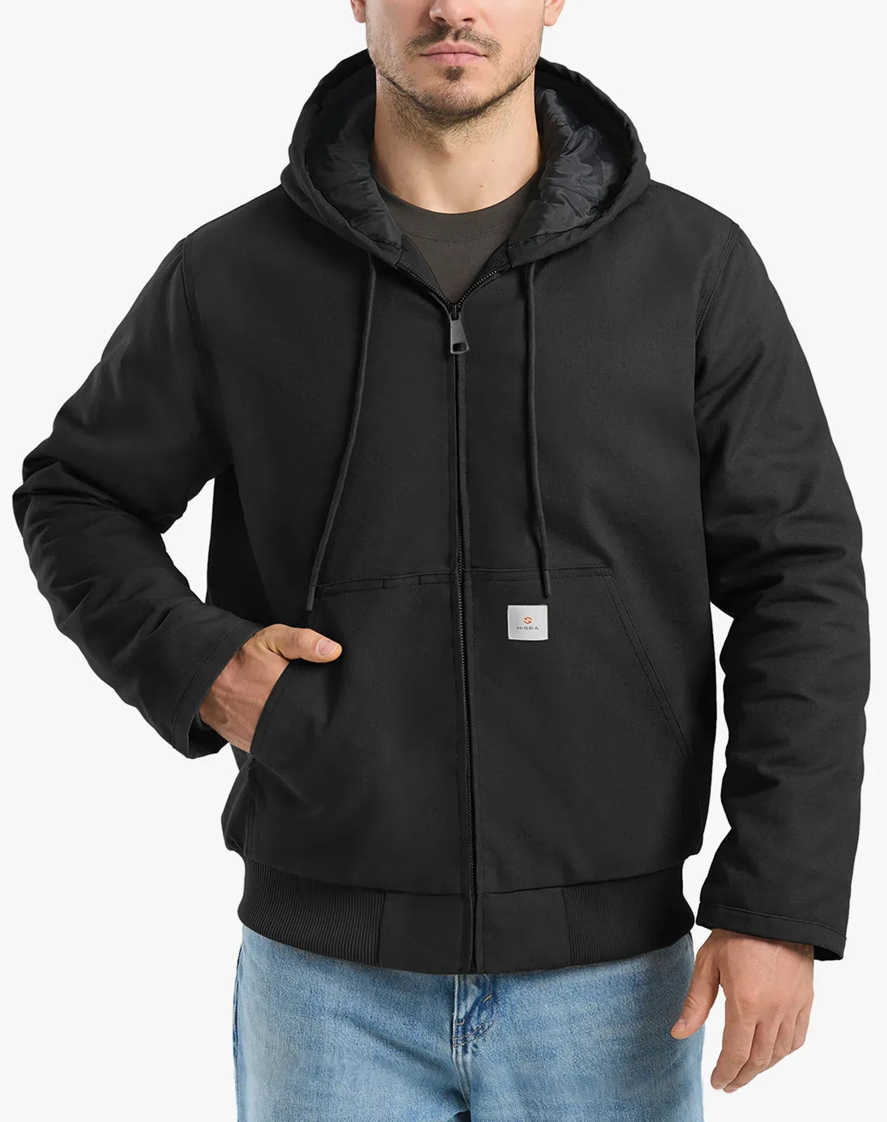 Men's Insulated Canvas Hooded Work Jacket for GZ25MCP image 1