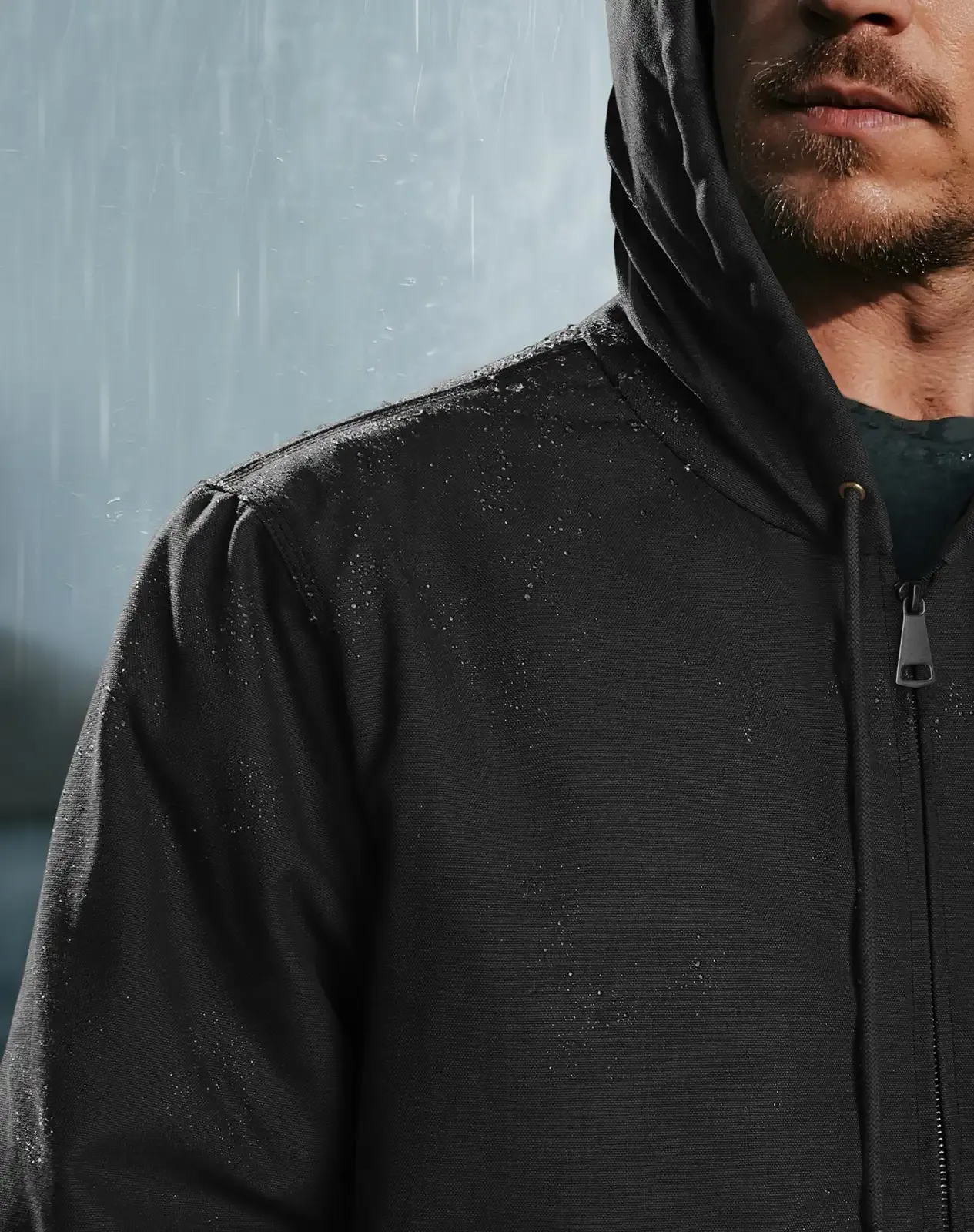 Men's Insulated Canvas Hooded Work Jacket for GZ25MCP image 3