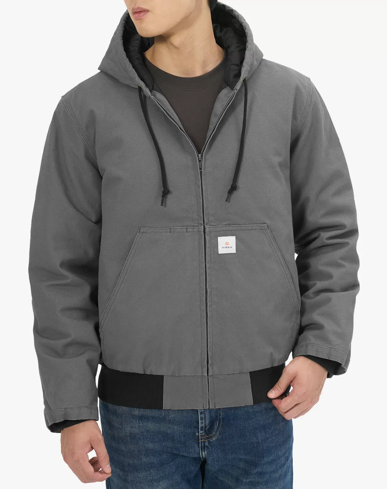 ジャケット・アウター WIND AND SEA WASH CANVAS JACKET GRAY Grey Men's Insulated Canvas Hooded Work Jacket | HISEA