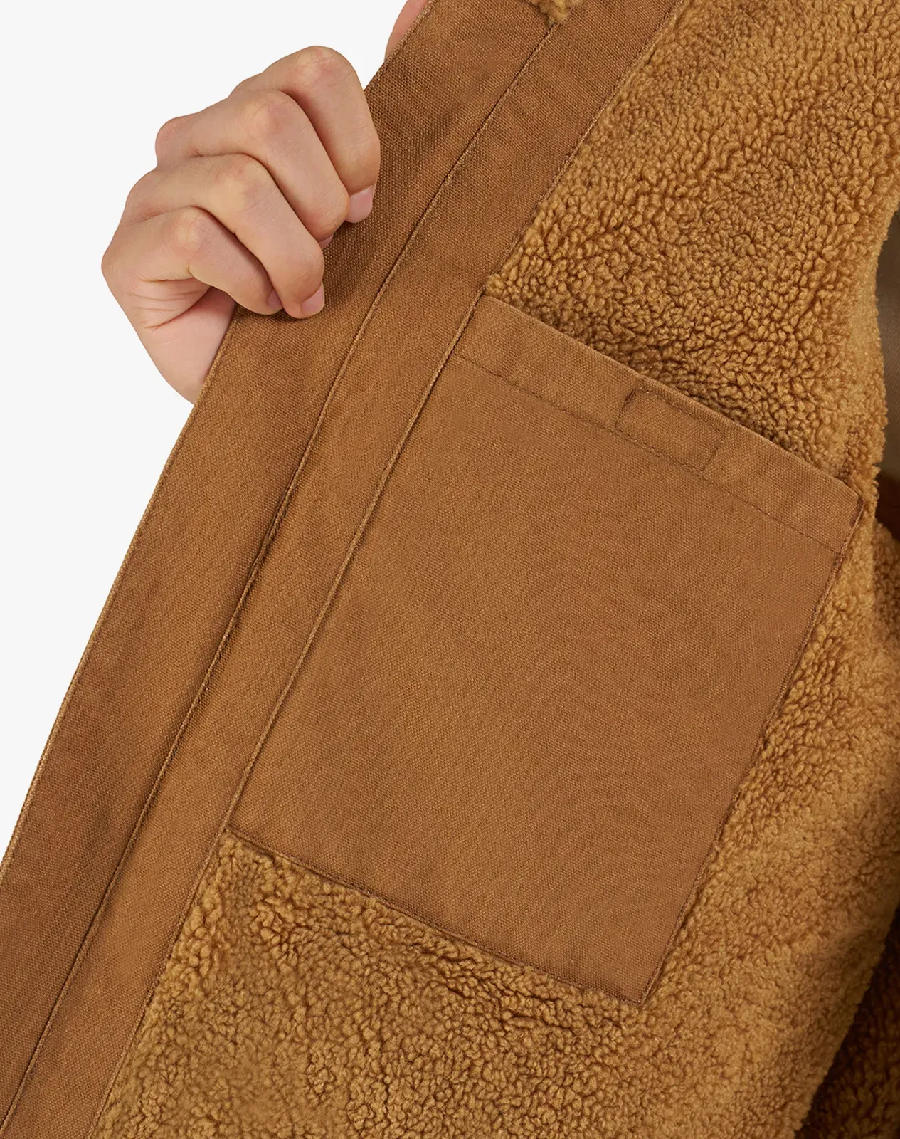 Brown Men’s Insulated Canvas Workwear Mock-Neck Vest for GZ26MCP image 3