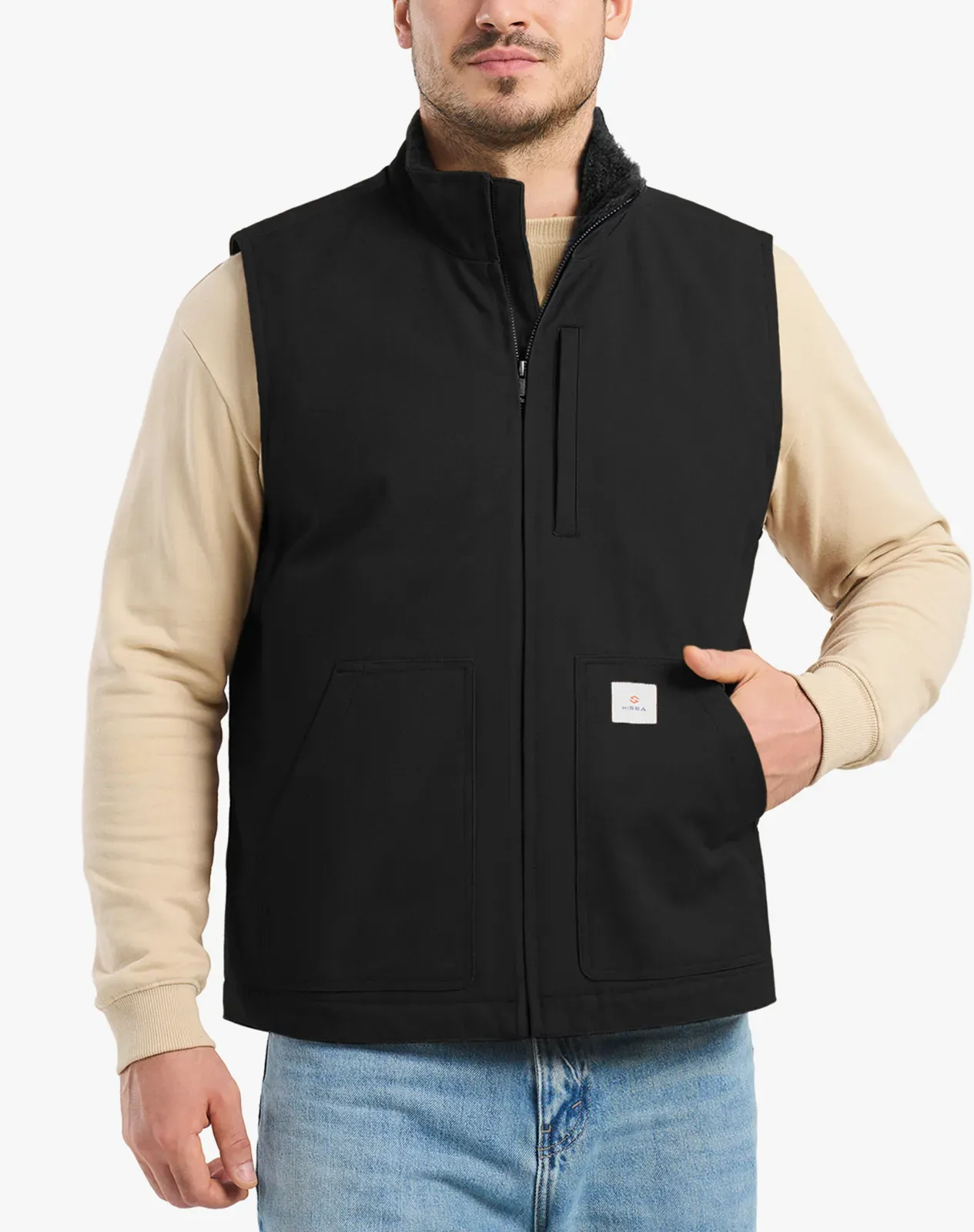 Men’s Insulated Canvas Workwear Mock-Neck Vest for GZ26MCP image 1
